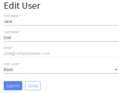 Updating a user
