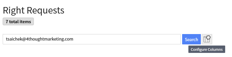 Rights Requests Column Select