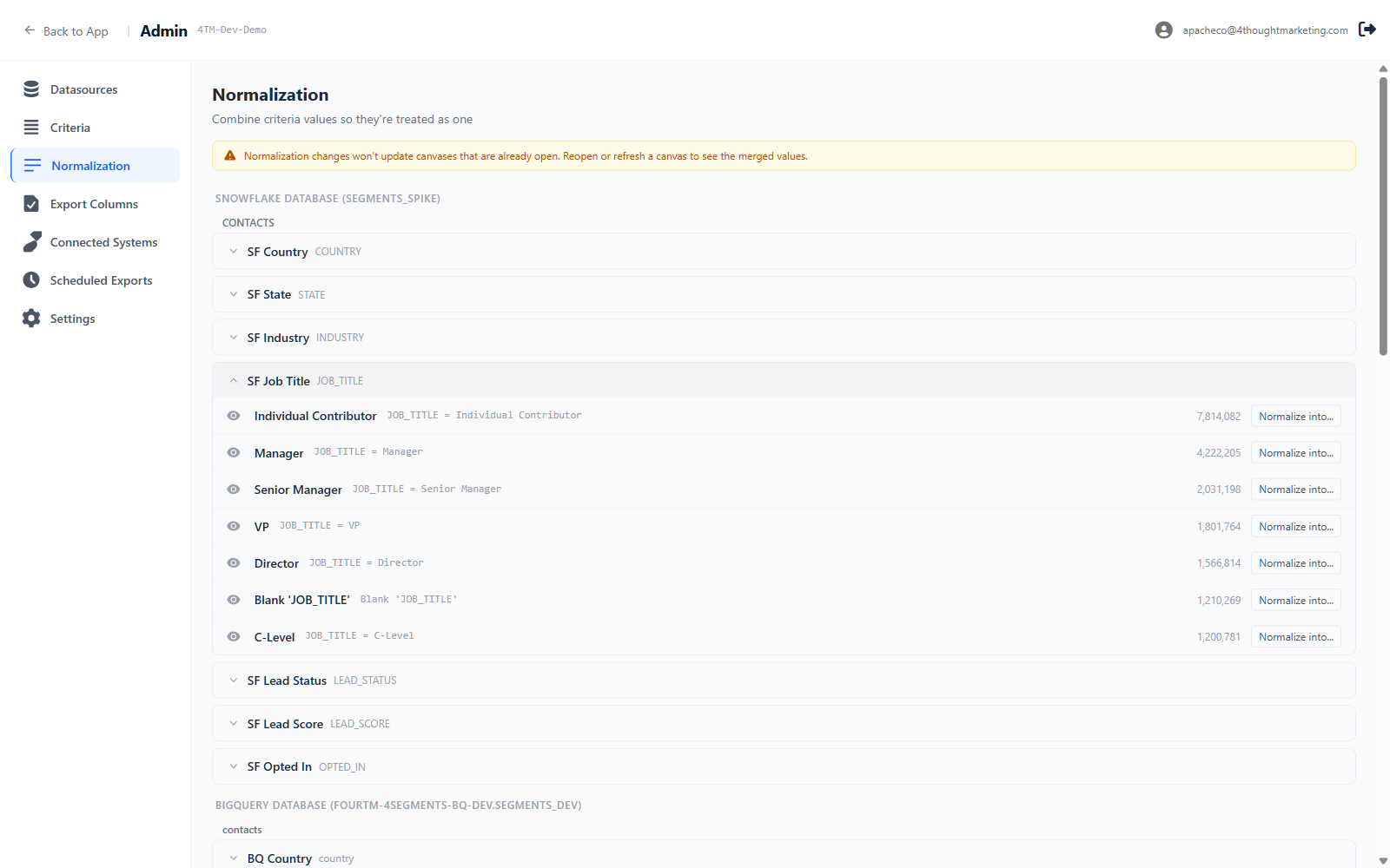 The Normalization section