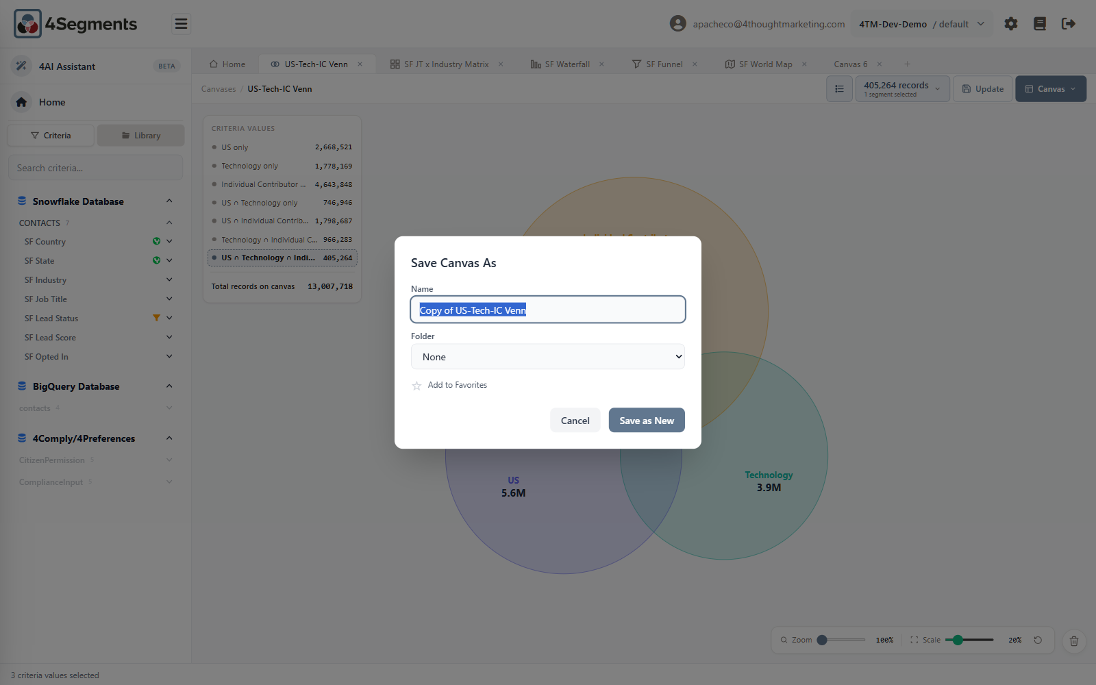 The Save Canvas dialog